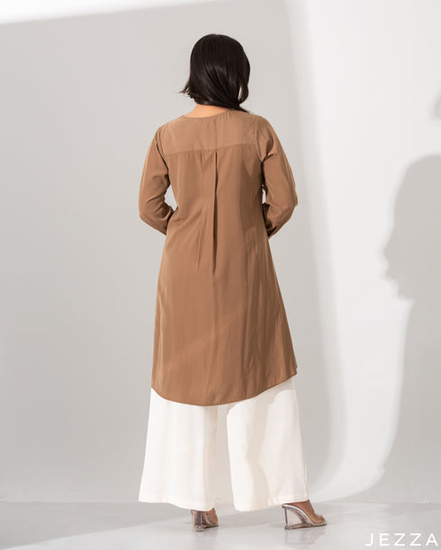 Sleek Buttoned Placket Top 60813